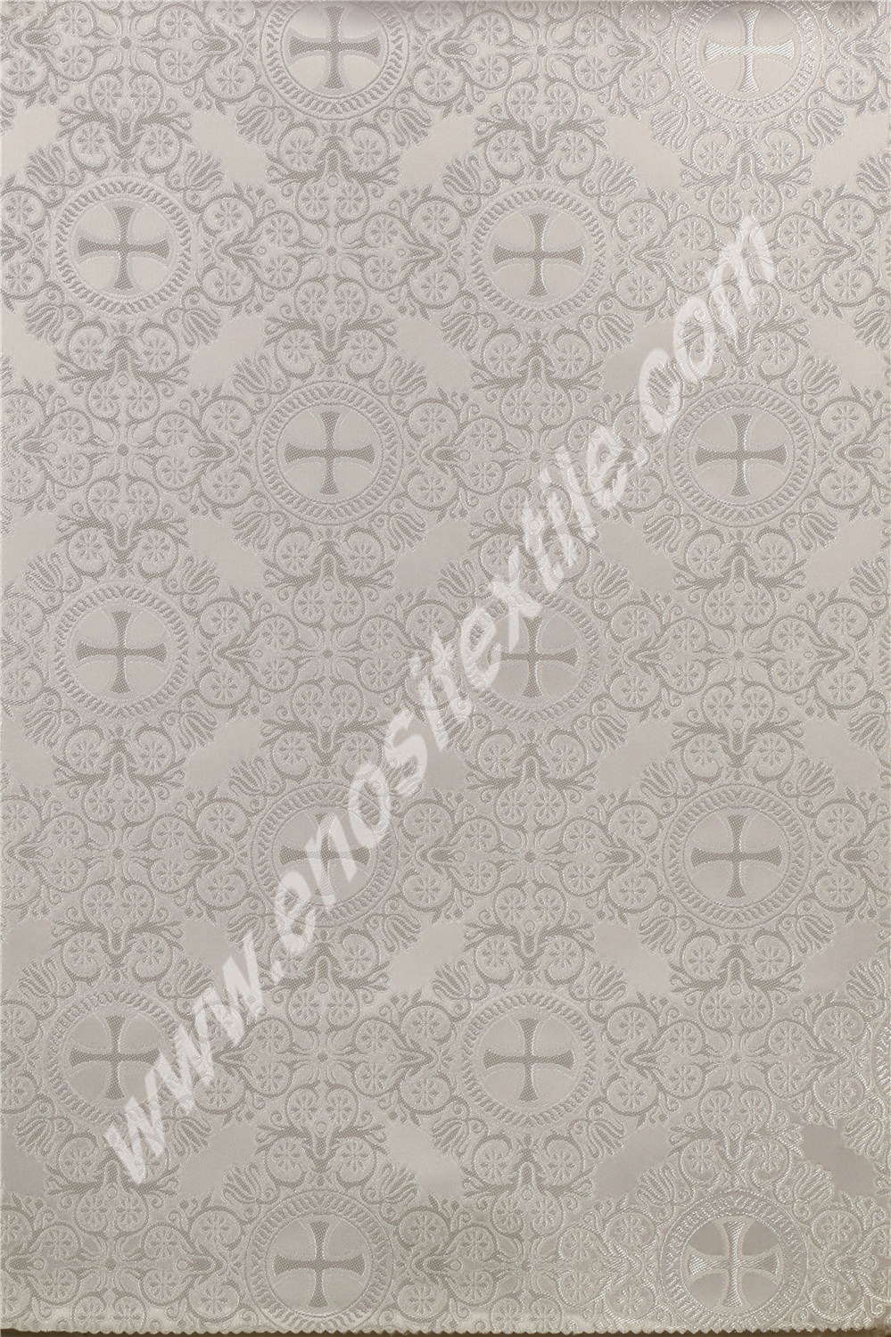 KL-031 White-Silver Brocade Fabrics